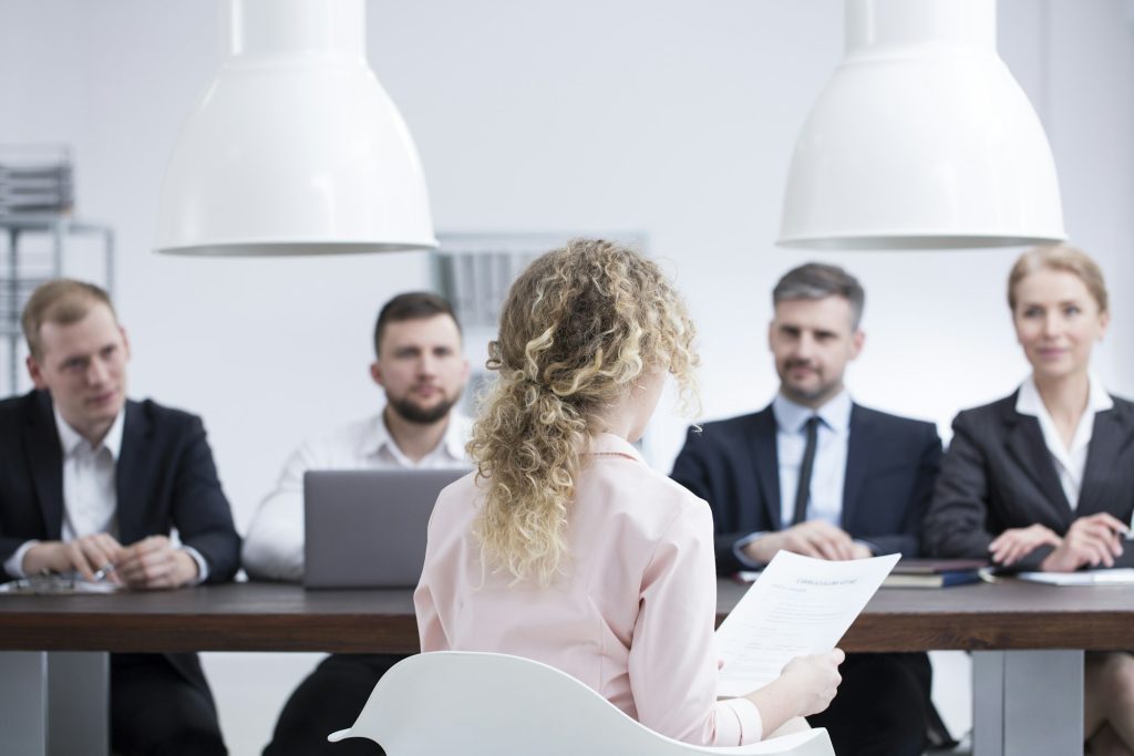 Woman during job interview